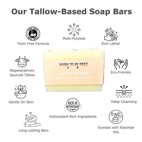 Aaponminimarket Sweet Almond Tallow Soap Bar