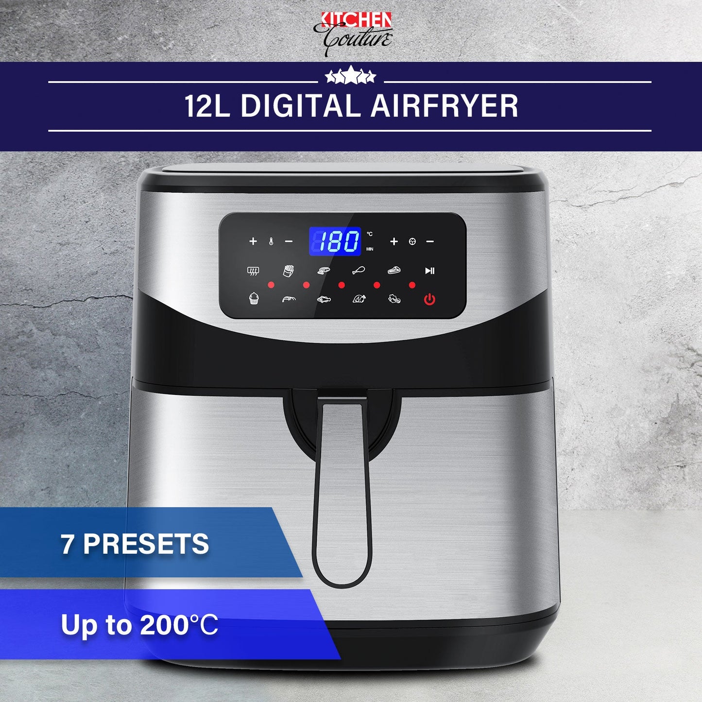 NNEIDS Kitchen Couture Digital 12L Air Fryer - Silver