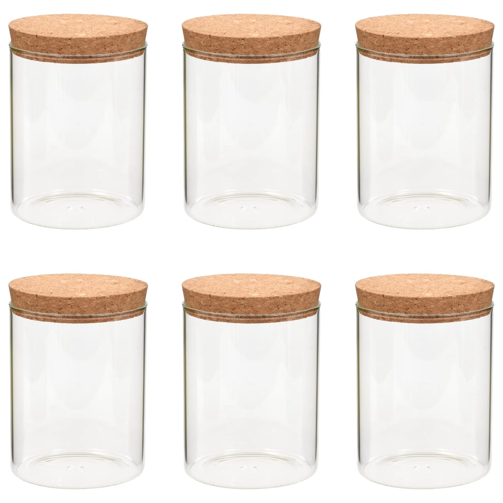 Aapon mini market -NNEVL Glass Storage Jars with Cork Lids 650ml (6pcs)