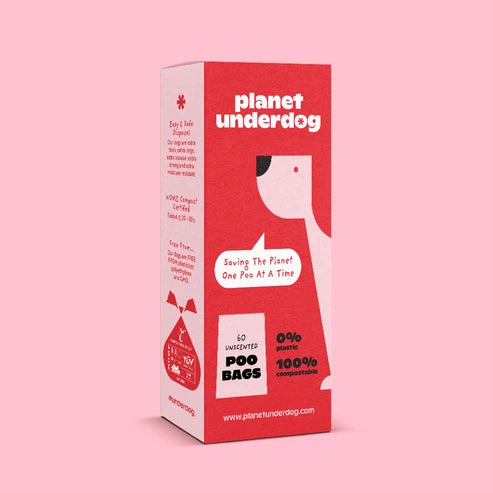 Aaponminimarket 60 Planet Underdog Compostable Dog Poop Bags - Red Box