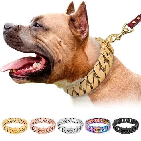 Aaponminimarket Cuban Chain Dogs Collar