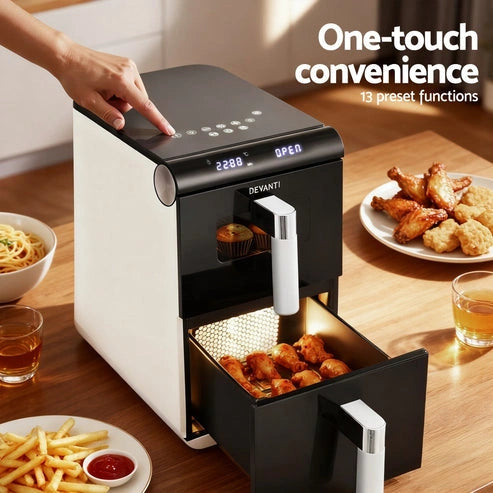 Aaponminimarket Devanti Air Fryer Oven 11L Dual Zone Fryers