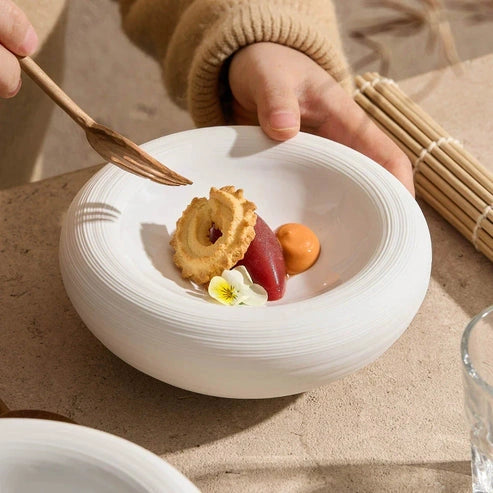 Aaponminimarket Double-Layer Artistic Ceramic Bowl