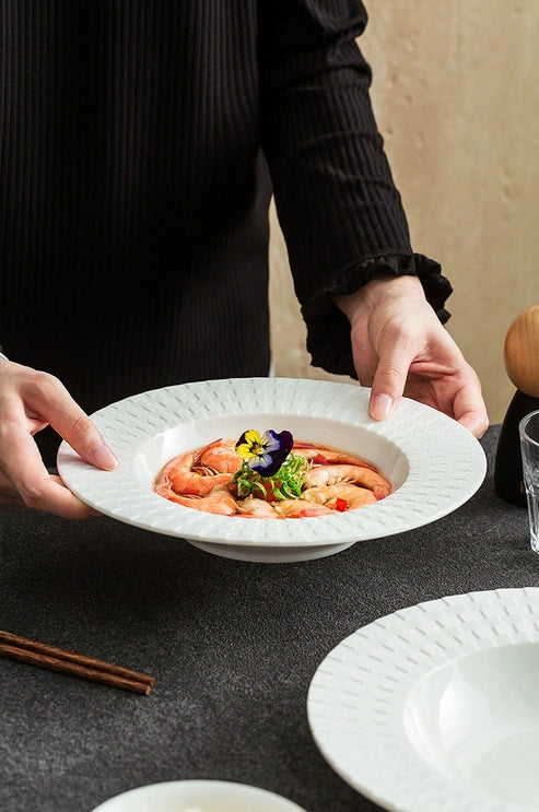 Aaponminimarket Embossed Weave Soup Plate