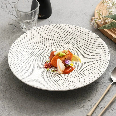Aaponminimarket Meteor Shower Pattern Ceramic Plate