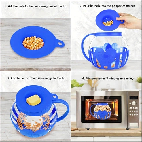 Aaponminimarket Microwave Popcorn Maker Glass Quart