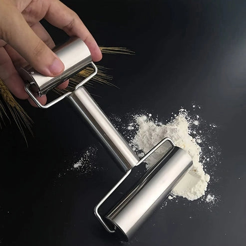 Aaponminimarket Stainless Steel Dual-Ended Rolling Pin for Baking