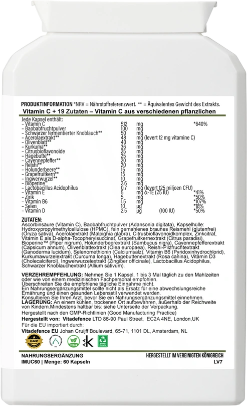 Aaponminimarket Vitamin C Multi | With Botanicals & Minerals – 60 Capsules
