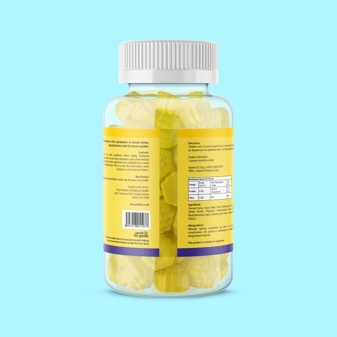 Aaponminimarket Vitamin D3 Gummies - Lemon Flavour (For Kids)