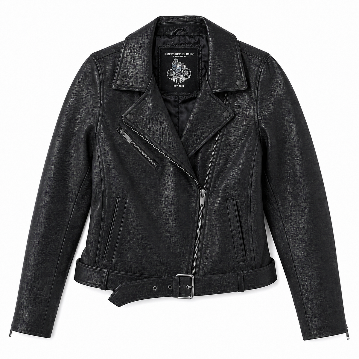 Women’s Black Leather Biker Jacket