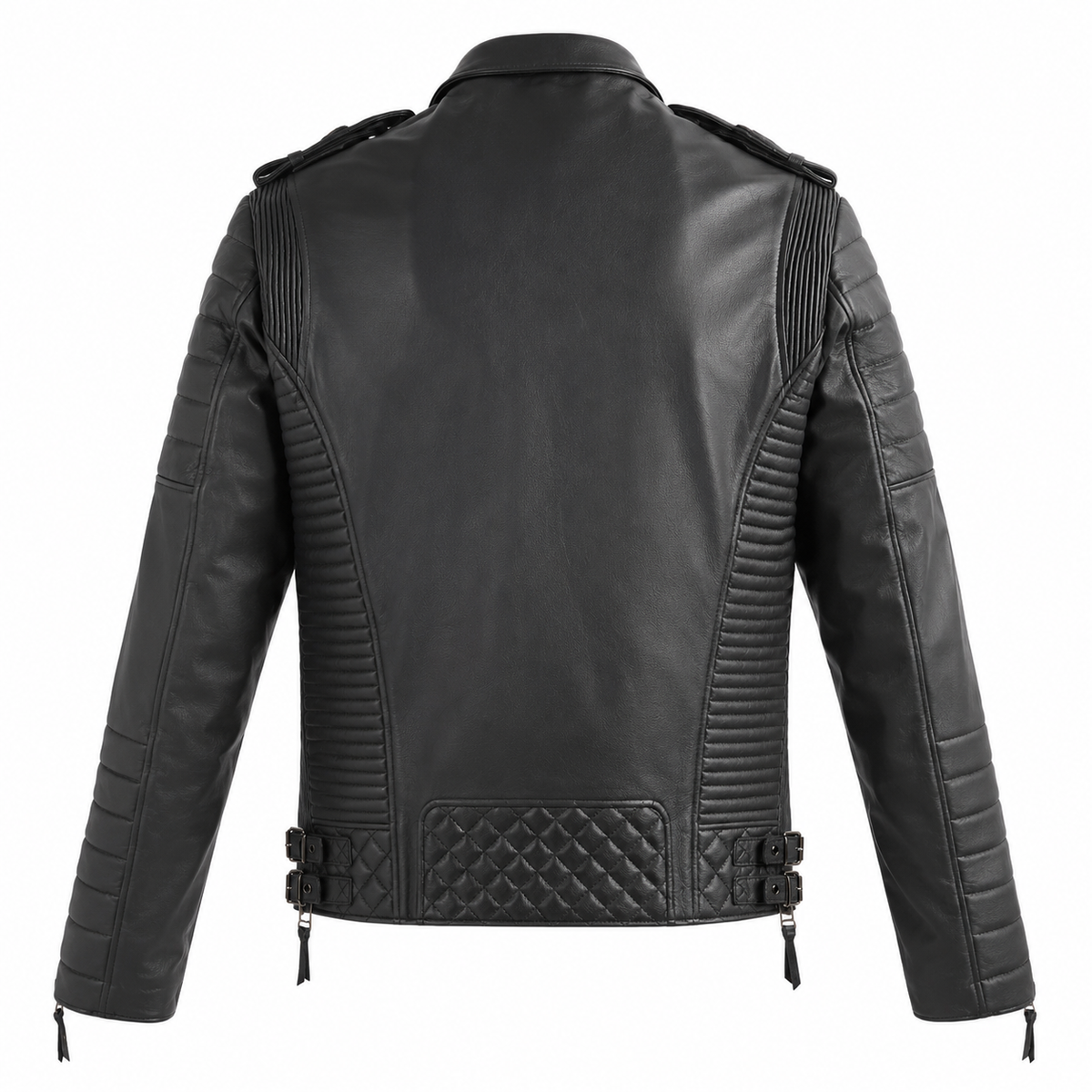 Men’s Black Leather Motorcycle Riding Jacket