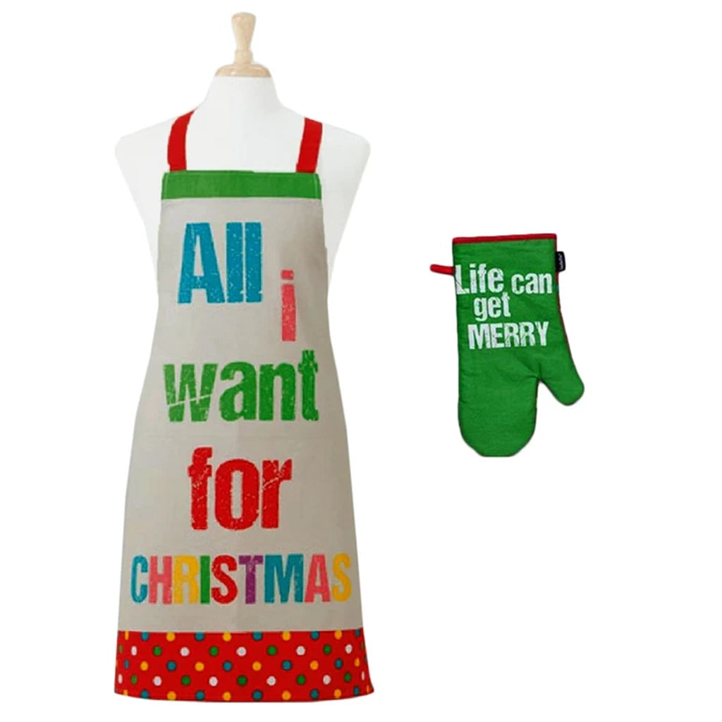 Aapon mini market -Christmas Apron & Oven Mitt Set