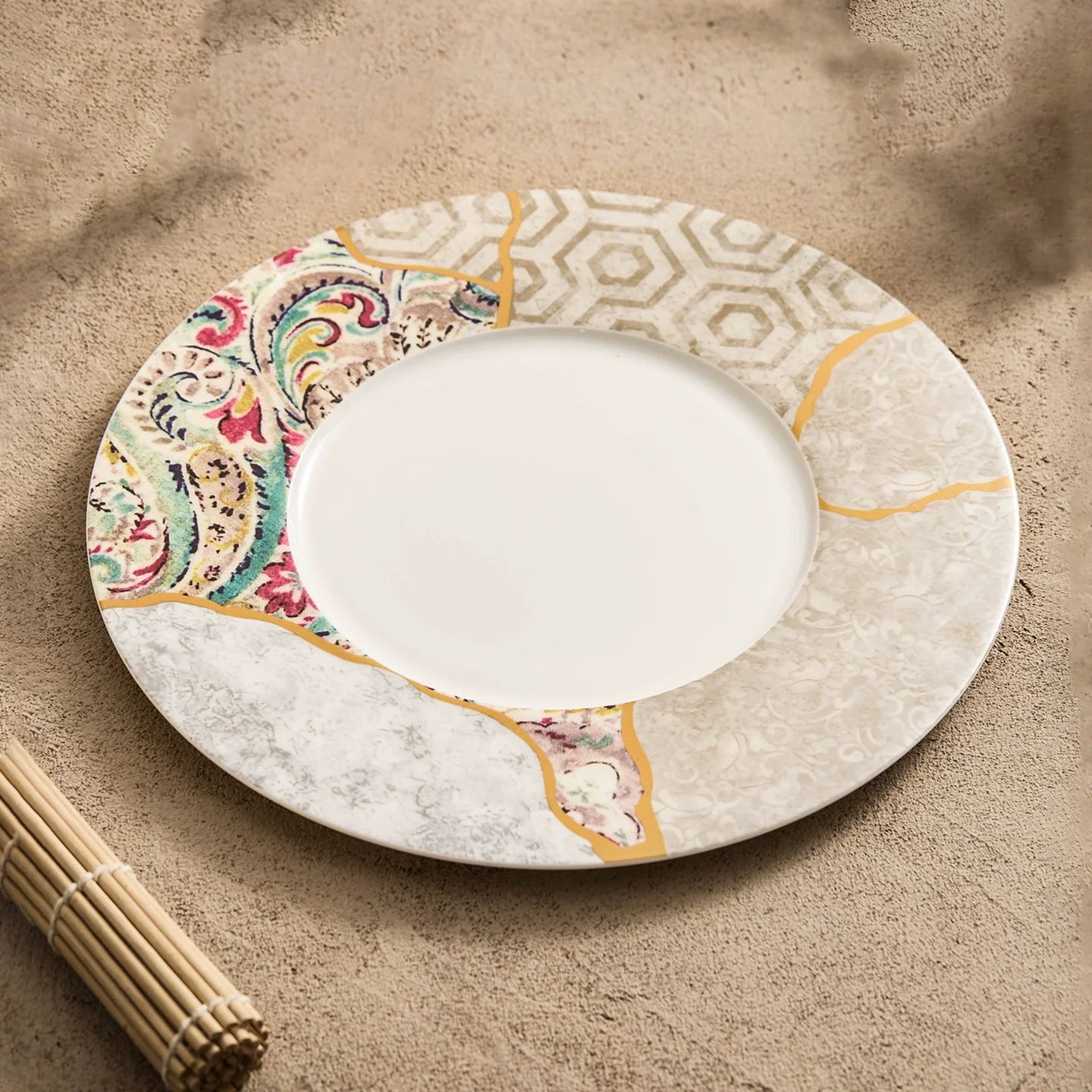 Aapon mini market -Silk Mosaic Porcelain Dinner Plate