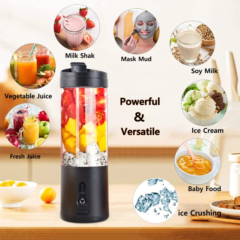 NNEOBA Mini Portable Rechargeable Electric Fruit Juicer Blender