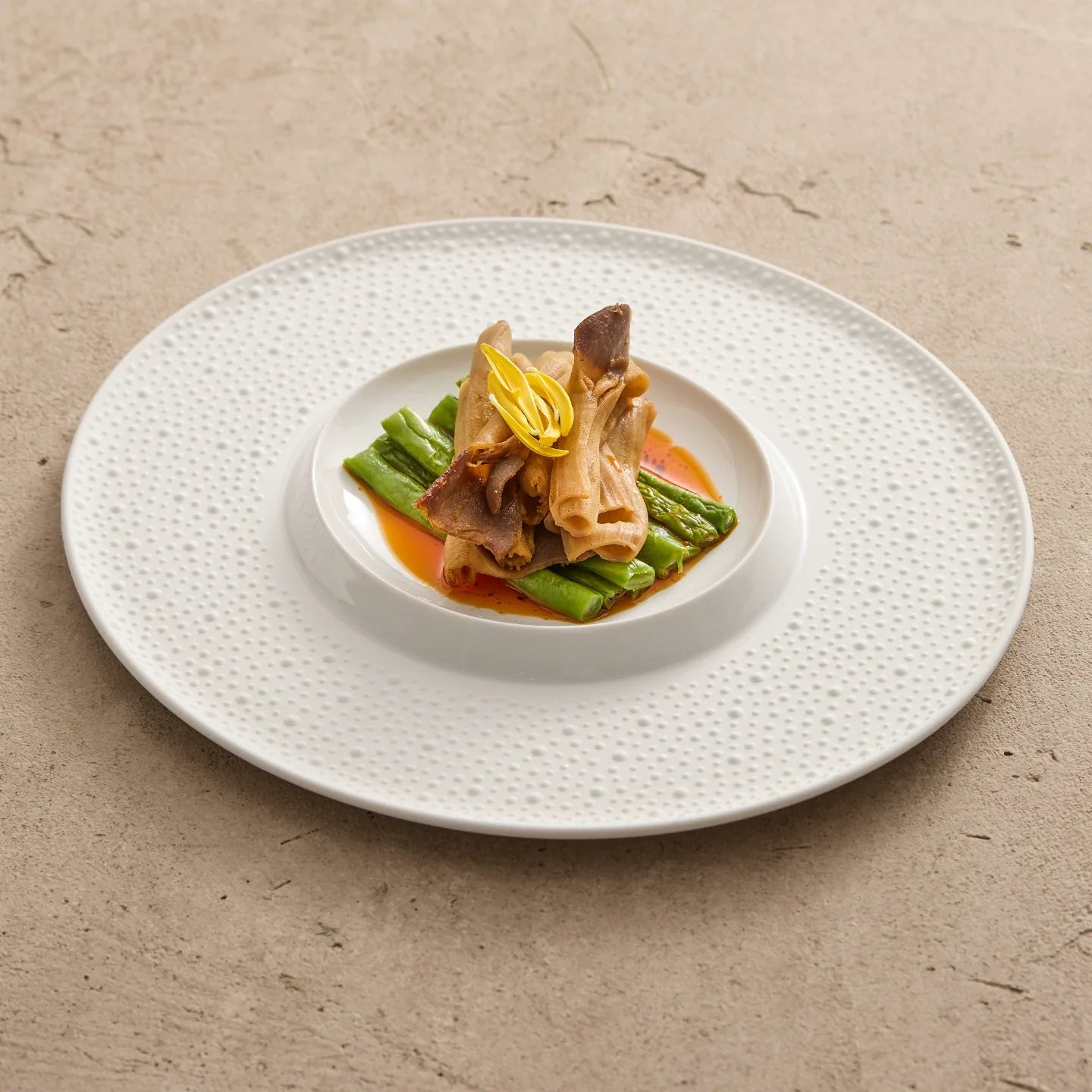 Aapon mini market -Textured Rim Porcelain Dinner Plate