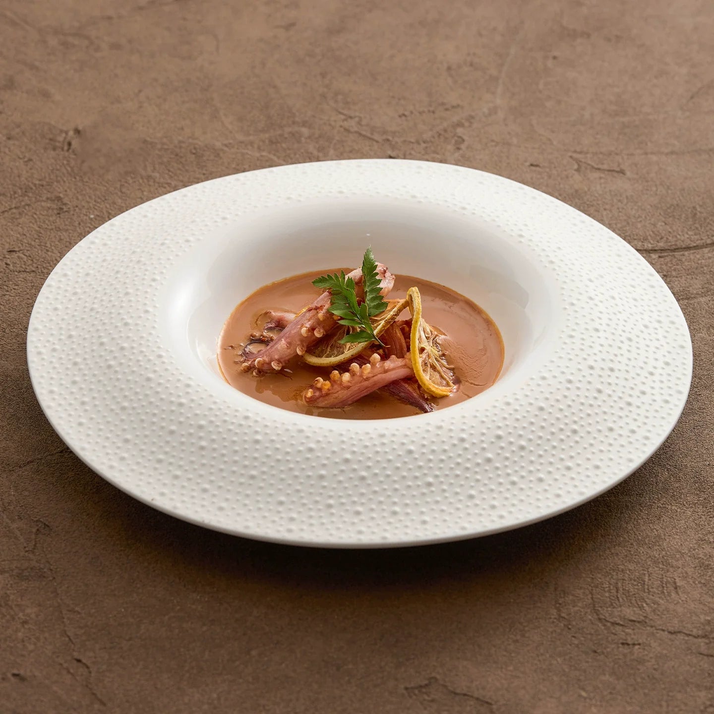 Aapon mini market -Matte Sesame Texture Porcelain Deep Rim Plate