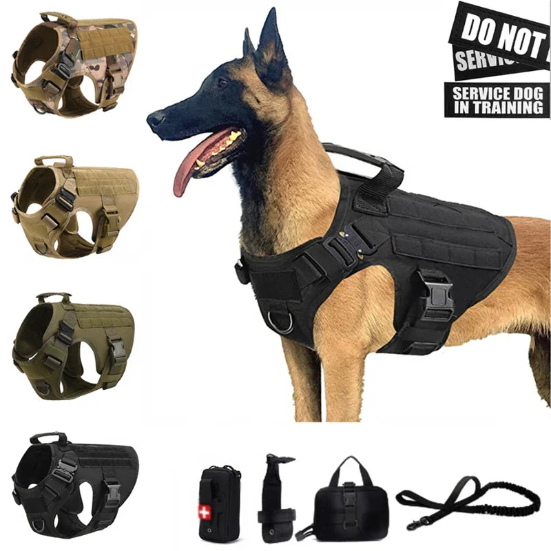 Tactical Military Dog Harness and Leash Set