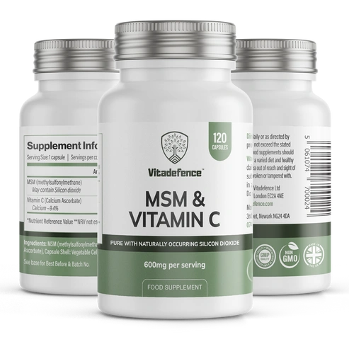 Aaponminimarket MSM + Vitamin C | Vegan Capsules – 120 Count
