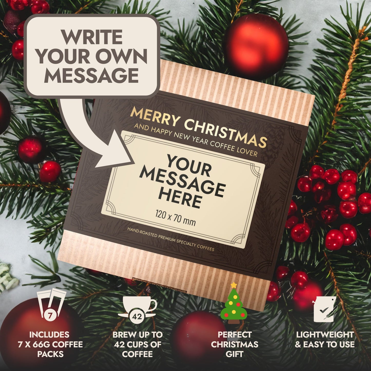 Personalized Specialty Coffee Gift Box – Whole Bean Christmas Edition
