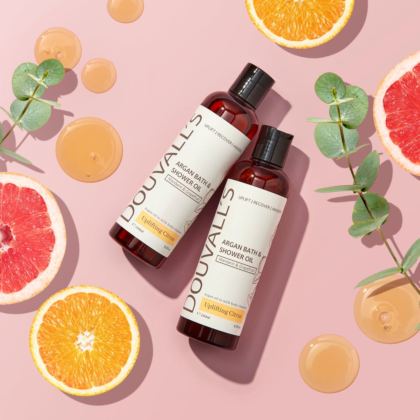 Argan Bath and Shower oil 240ml - Uplifting Citrus | Luxurious and Nourishing Body Cleanser Aapon Mini Market Ltd