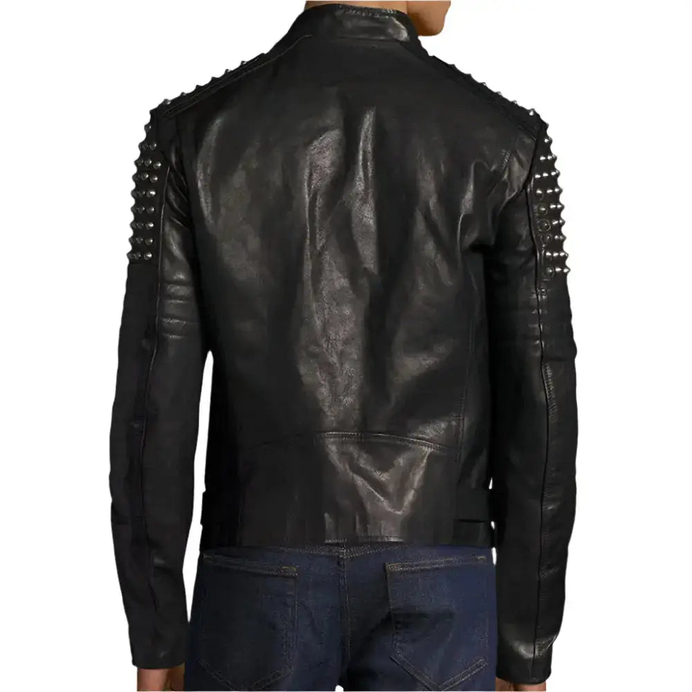 Men’s Black Studded Leather Jacket