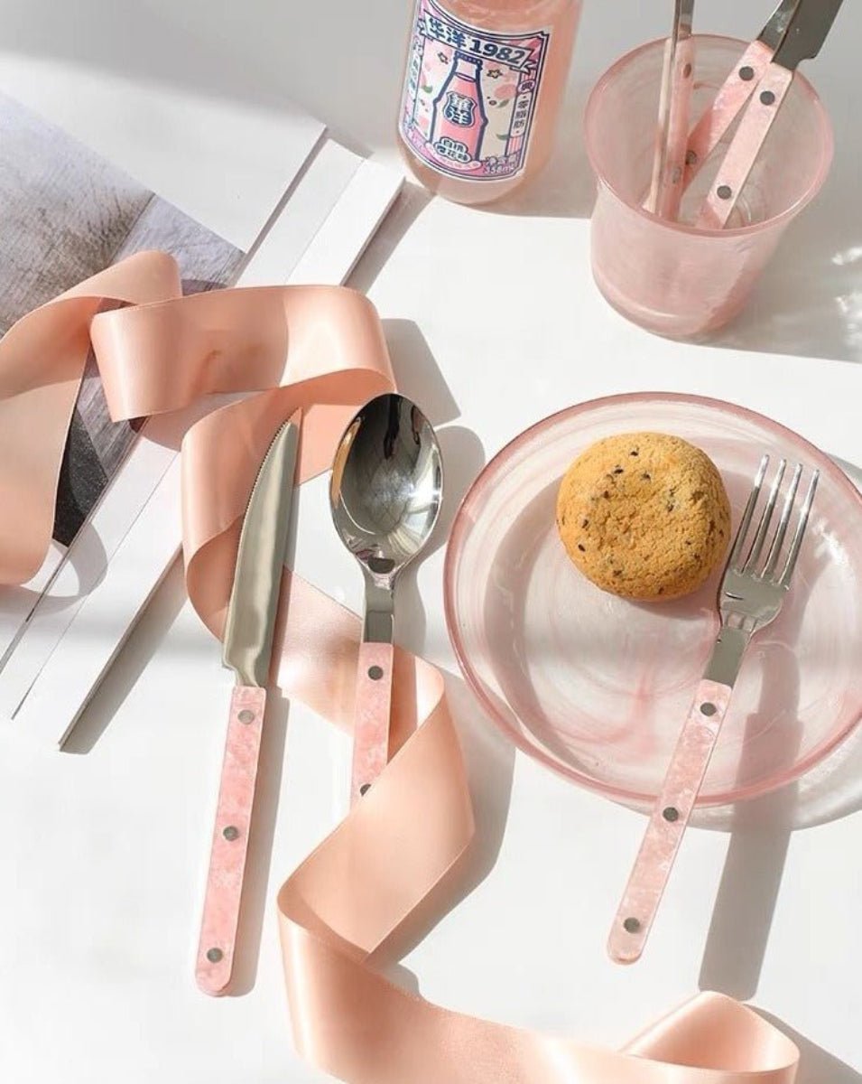 Aapon mini market -Modern Pinky Elegant Salt Lake Flatware Cutlery Silverware Set