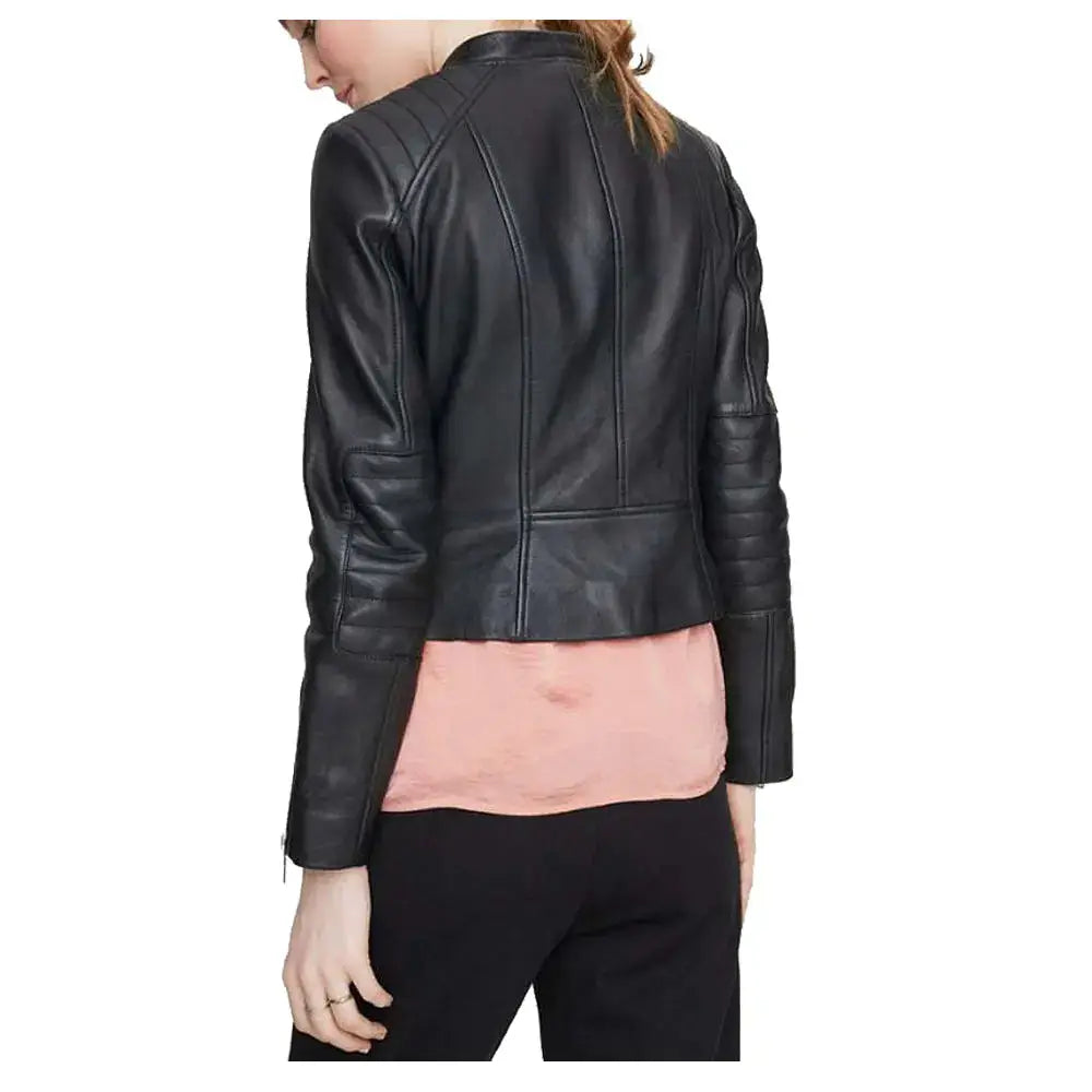 Women’s Classic Moto Biker Genuine Leather Jacket