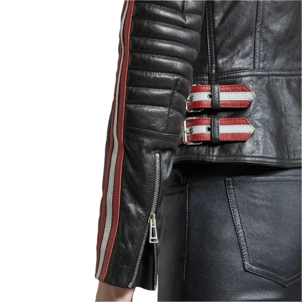 Women’s Black Leather Moto Jacket