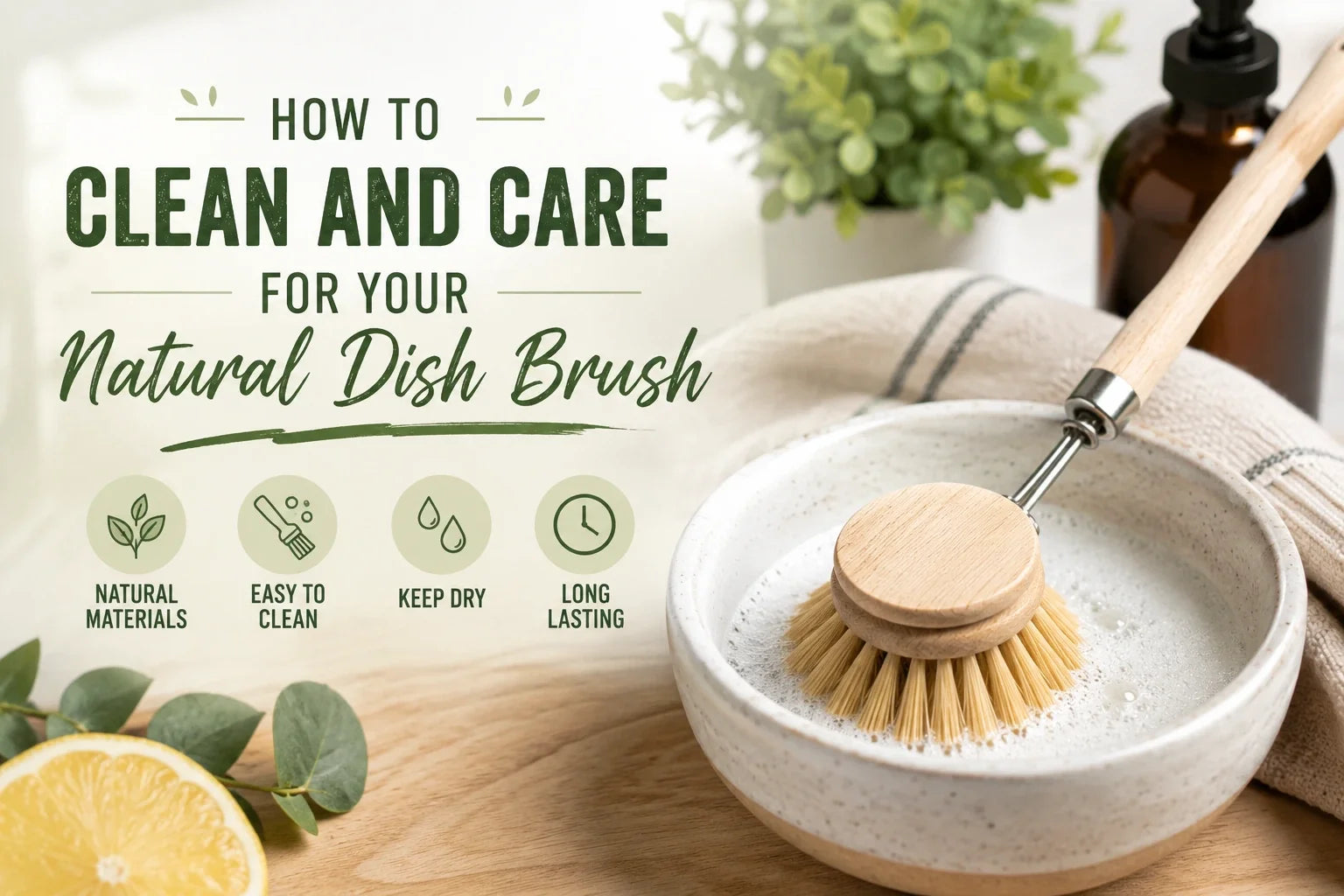 How to Clean and Care for Your Natural Dish Brush