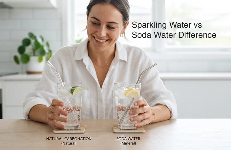 Which is healthier, sparkling water or soda?