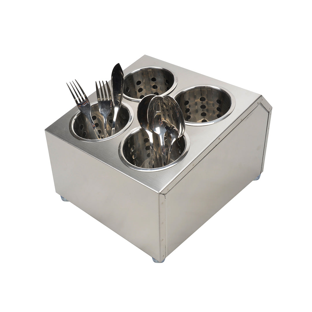 Aapon mini market -NNEAGS 18/10 Stainless Steel Conical Utensils Square Cutlery Holder with 4 Holes