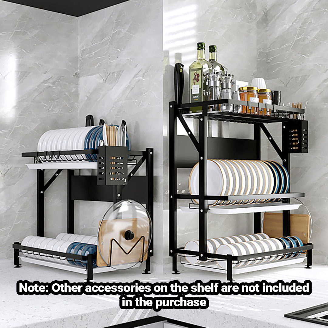 Aapon mini market - NNEAGS 2 Tier Steel Black Kitchen Countertop Drying Dish Rack