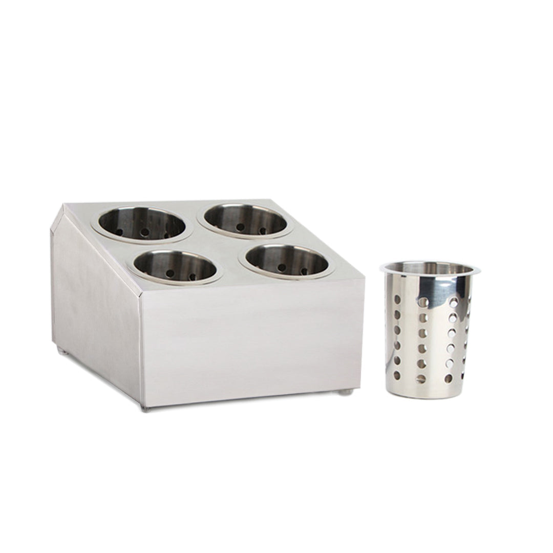 Aapon mini market -NNEAGS 18/10 Stainless Steel Conical Utensils Square Cutlery Holder with 4 Holes