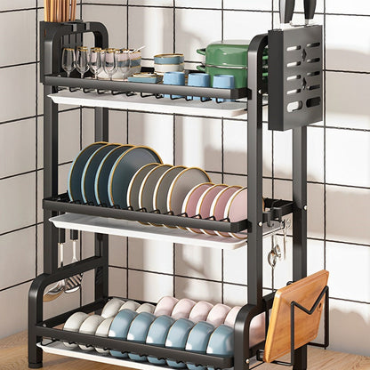 Aapon mini market -NNEAGS 3 Tier 62cm Steel Black Kitchen Countertop Drying Rack