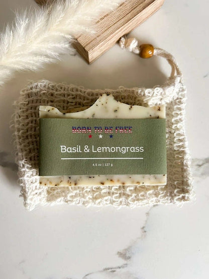Aaponminimarket Basil & Lemongrass Tallow Soap Bar