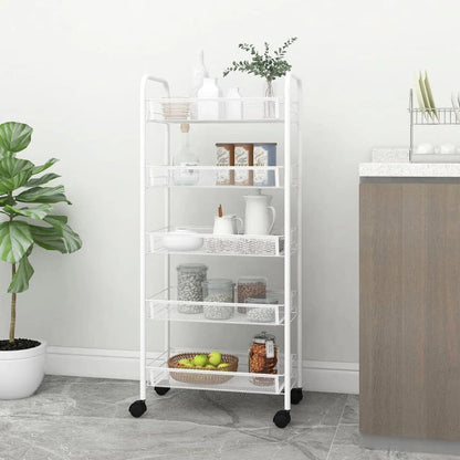 Aaponminimarket NNEVL 5-Tier Kitchen Trolley White