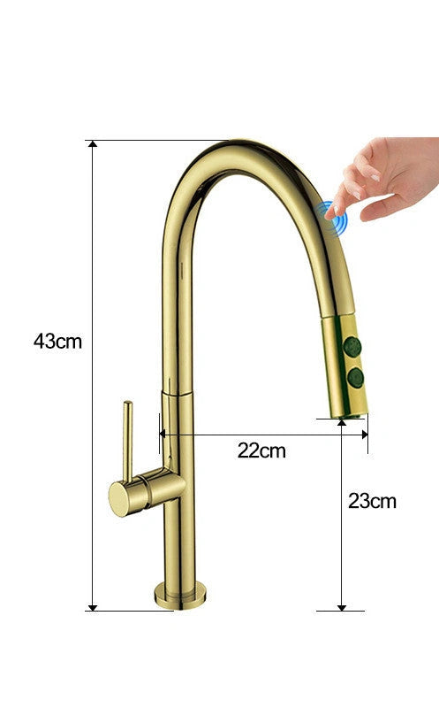 Aaponminimarket Touch-sensitive Copper Kitchen Faucet
