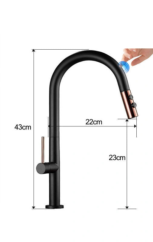 Aaponminimarket Touch-sensitive Copper Kitchen Faucet
