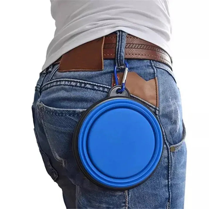 Aapon Mini Market Foldable Silicone Pet Bowl with Carabiner – For Food & Water