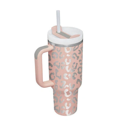 Aaponminimarket 40 oz Insulated Stainless Steel Travel Mug with Handle & Straw (BPA-Free)