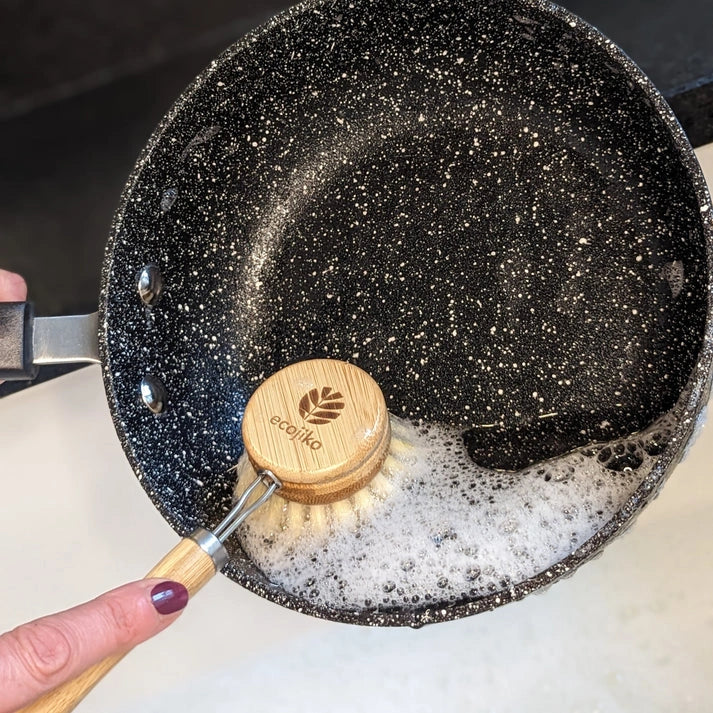 Aaponminimarket Mushroom Design Dish Brush with Replaceable Head