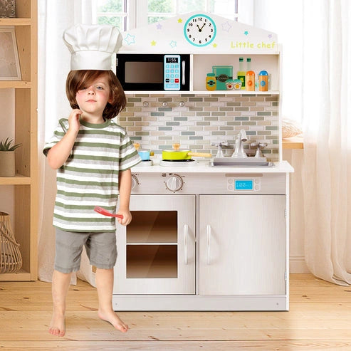 Aaponminimarket NNECW Wooden Toy Kitchen Playset