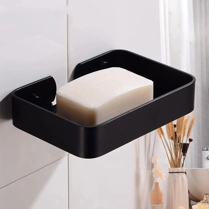 Aaponminimarket Square Stainless Steel Wall Mounted Soap Dish – Black