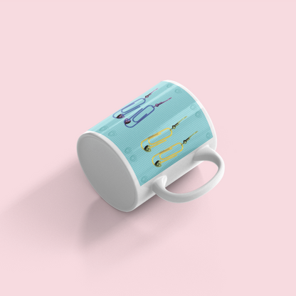 Aapon mini market -Retro 60's Paperclip Themed Ceramic Mug