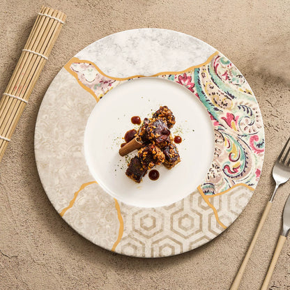 Aapon mini market -Silk Mosaic Porcelain Dinner Plate