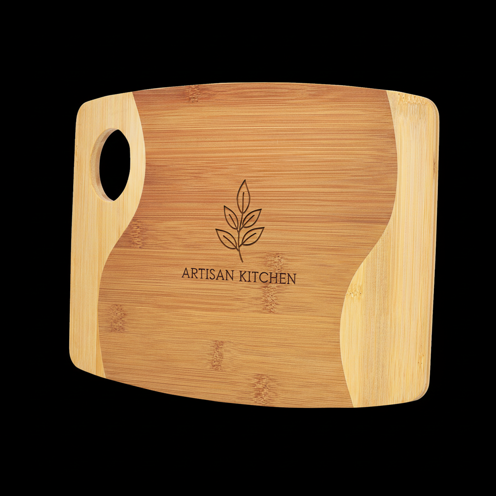 Aapon mini market -11x9 Bamboo Two-Tone Cutting Board with Handle