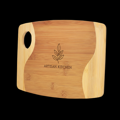 Aapon mini market -11x9 Bamboo Two-Tone Cutting Board with Handle