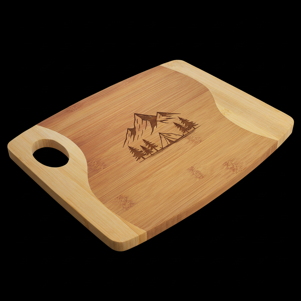 Aapon mini market -11x9 Bamboo Two-Tone Cutting Board with Handle