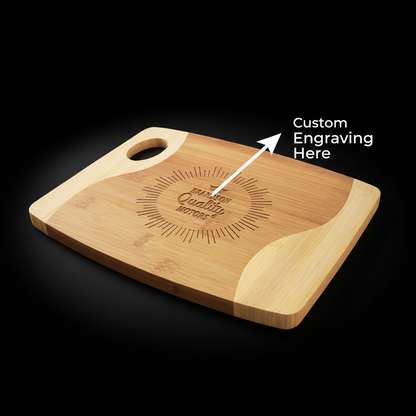Aapon mini market -11x9 Bamboo Two-Tone Cutting Board with Handle
