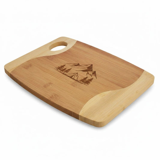 Aaponminimarket 11x9 Bamboo Two-Tone Cutting Board with Handle